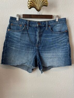Madewell Mid Blue Distressed Denim Cutoff Shorts